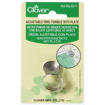 Adjustable Ring Thimble with Plate - Clover No. 611
